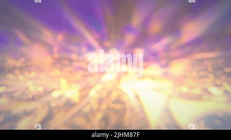 Fuoco morbido oro e rosa diamante rifrazione luci sfondo - astratto 3D rendering Foto Stock