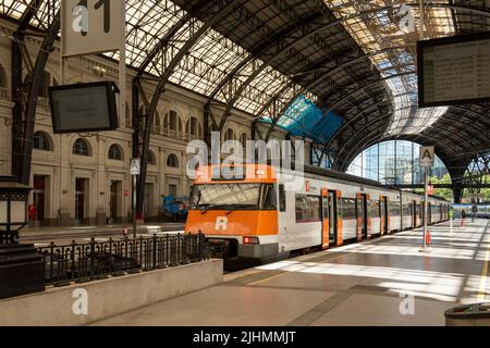 Stazione ferroviaria di Barcellona Foto Stock