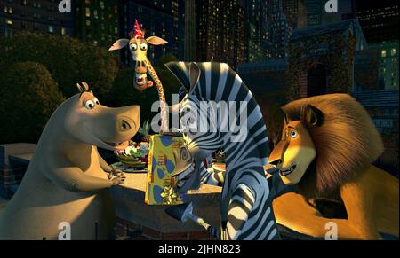 GLORIA di Ippona, Melman la giraffa, Marty la zebra, Alex il leone, Madagascar, 2005 Foto Stock