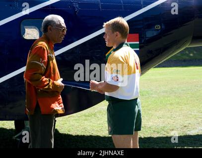 MORGAN FREEMAN, matt damon, INVICTUS, 2009 Foto Stock