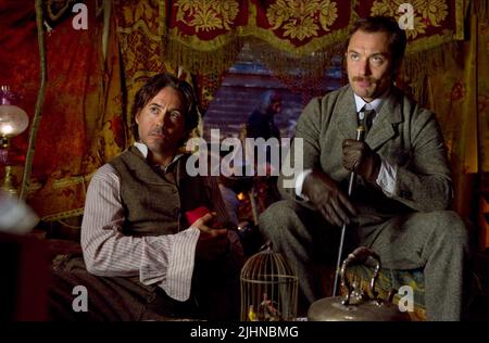 ROBERT DOWNEY JR., Jude Law, Sherlock Holmes: un gioco di ombre, 2011 Foto Stock