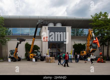 Monaco di Baviera, Germania. 31st maggio 2022. Liebherr alla fiera IFAT di Monaco il 31st maggio 2022 a Monaco di Baviera, Germania. L'IFAT è la fiera commerciale leader mondiale per la gestione delle acque, delle acque reflue, dei rifiuti e delle materie prime e si svolge dal 30 maggio al 3 giugno 2022. (Foto di Alexander Pohl/Sipa USA) Credit: Sipa USA/Alamy Live News Foto Stock