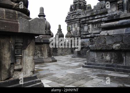 Rilievo a Candi Prambanan, Tempio Prambanan, Yogyakarta, Giava Centrale Indonesia Foto Stock