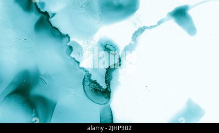 Sfondo contemporaneo dell'onda. Inchiostri alcolici Foto Stock