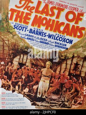 RANDOLPH SCOTT come Hawkeye nell'ULTIMO DEI MOHICANS 1936 regista GEORGE B. SEITZ romanzo James Fenimore Cooper sceneggiatura Philip Dunne musica Roy Webb Edward Small Productions / United Artists Foto Stock