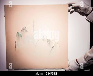 Londra UK 20 luglio 2022 DARREN LYNDE MANN Sorrow Emulsion and Pastel on canvas Christies presenta il lavoro della prossima generazione di artisti, aperto dal 20 al 29 luglio a Christie’s. Riunendo le opere di 29 talenti emergenti. Paul Quezada-Neiman/Alamy Live News Foto Stock