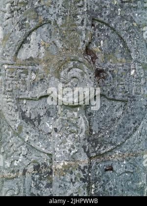 La lastra di croce di pietra di Farr, Bettyhill, Sutherland Foto Stock