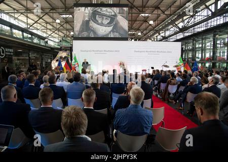 Colonia, Germania. 20th luglio 2022. Jean TODT, ex team boss Ferrari, al suo discorso laudatissimo, tappeto rosso, Red Carpet Show, arrivo, presentazione del Premio di Stato dello Stato della Renania settentrionale-Vestfalia a Koeln il 20th luglio 2022 © Credit: dpa/Alamy Live News Foto Stock