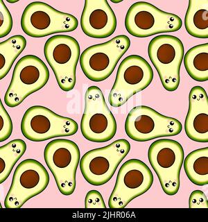 Motivo di avocado senza cuciture per tessuti e imballaggi Foto Stock