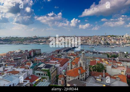 paesaggio urbano di istanbul dalla torre galata turchia. Foto Stock