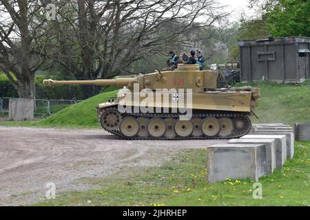 Panzerkampfwagen VI Tiger 131, il carro armato della seconda guerra mondiale, l'unico Tiger i operativo al mondo, prende il terreno della sfilata al Tiger Day Foto Stock