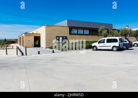 Centro ricevimento visitatori. Parco Naturale delle Bardenas Reales. Navarra, Spagna, Europa Foto Stock