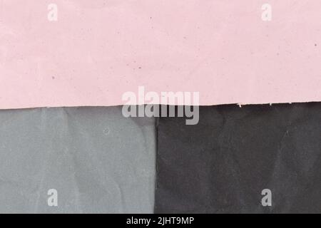 nero. grigio. rosa. carta stropicciata. Foto Stock