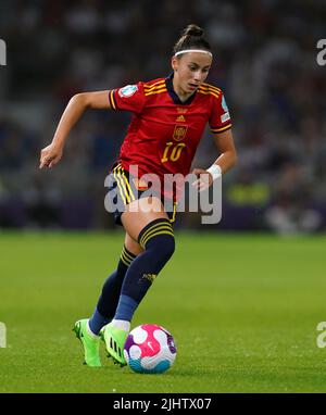 Athenea del Castillo in Spagna durante la finale femminile UEFA Euro 2022 Quarter allo stadio Brighton & Hove Community. Data foto: Mercoledì 20 luglio 2022. Foto Stock