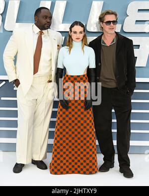 Luglio 20th, 2022. Londra, Regno Unito. Brian Tiree Henry, Joey King e Brad Pitt arrivano al Bullet Train UK Special Screening, Cineworld Leicester Square, Londra. Credit: Doug Peters/EMPICS/Alamy Live News Foto Stock