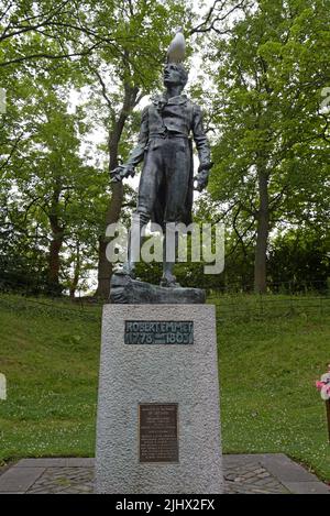 Statua di Robert Emmet, repubblicano irlandese e rivoluzionario, a St Stephen's Green, Dublino, Irlanda Foto Stock