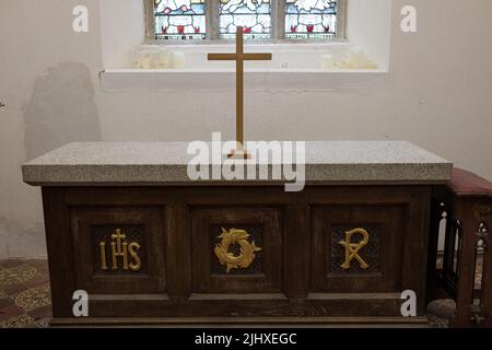 Interno di St Mawnan e St Stephen's Church, Mawnan, Cornovaglia Foto Stock