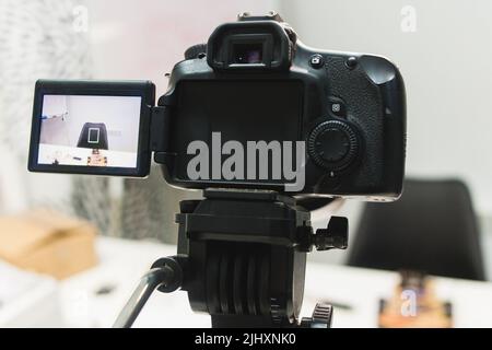 concetto di backstage del processo di creazione video Foto Stock