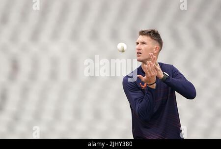 Dwaine Pretorius del Sudafrica durante una sessione di addestramento all'Emirates Old Trafford, Manchester. Data foto: Giovedì 21 luglio 2022. Foto Stock