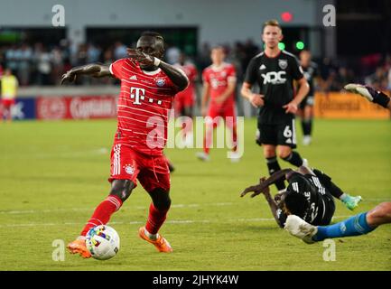 WASHINGTON, DC - 20 LUGLIO: Bayern Monaco di Baviera in avanti Sadio Mané (17) in palla durante una partita internazionale amichevole tra D.C United e Bayern Monaco, il 20 luglio 2022, a Audi Field, a Washington, CC. Foto Stock