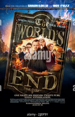 PADDY CONSIDINE, MARTIN FREEMAN, NICK FROST, SIMON PEGG, ROSAMUND PIKE, EDDIE MARSAN POSTER, LA FINE DEL MONDO, 2013 Foto Stock