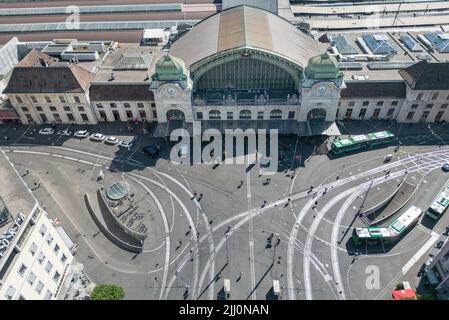 Basilea FFS Stazione Centrale nel centro di Basilea Svizzera Foto Stock