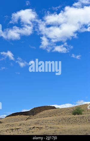 Il panoramico sito storico nazionale di pu'ukohola Heiau, Kawaihae HI Foto Stock