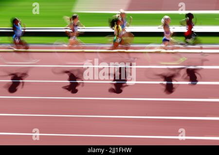 Hayward Field, Eugene, Oregon, USA. 21st luglio 2022. General view, JULY 21, 2022 - Athletics : IAAF World Championships Oregon 2022 Women's 800m Heat at at Hayward Field, Eugene, Oregon, USA. Credit: Naoki Nishimura/AFLO SPORT/Alamy Live News Foto Stock