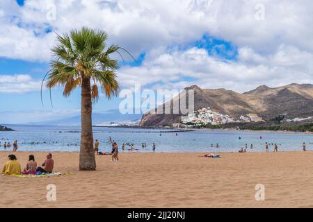 Santa Cruz, Tenerife, 24 giugno 2022. Playa de las Teresitas a Santa Cruz de Tenerife, Isole Canarie. Foto Stock