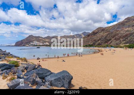 Santa Cruz, Tenerife, 24 giugno 2022. Playa de las Teresitas a Santa Cruz de Tenerife, Isole Canarie. Foto Stock