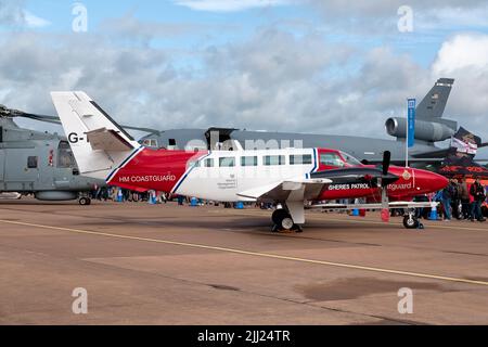 RAF Fairford, Gloucestershire / Regno Unito - Luglio 20 2019: Reims-Cessna F406 Caravan II del Gruppo RVL che intraprende un'indagine aerea specializzata per il Mariti Foto Stock