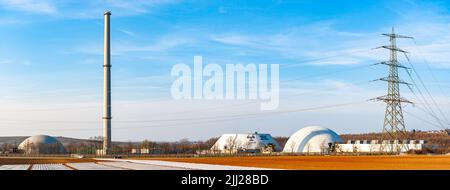 Centrale nucleare di Neckarwestheim, Baden-Württemberg, Germania, 23 marzo 2011. Foto Stock