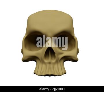 Illustrazione minima 3D del cranio umano Foto Stock