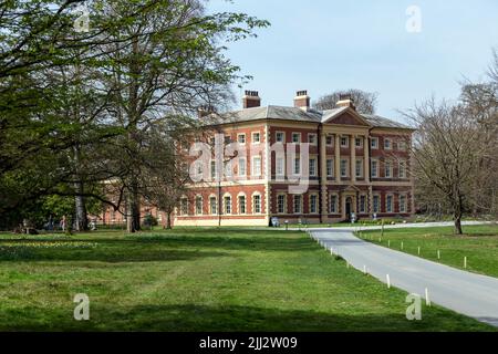 Lytham Hall, residenza di campagna georgiana del 18th° secolo, Lytham St Annes, Lancashire, Inghilterra, Regno Unito Foto Stock