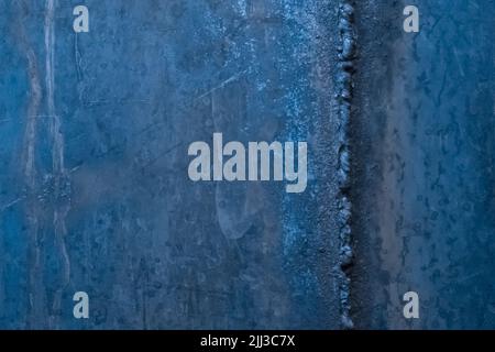 Processo di saldatura lavoro scorie industria acciaio blu metallo lavoro trama fondo. Foto Stock