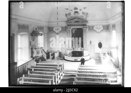 Chiesa di Ekeby, interno della stanza della chiesa dal stand. EY-406. Foto Stock