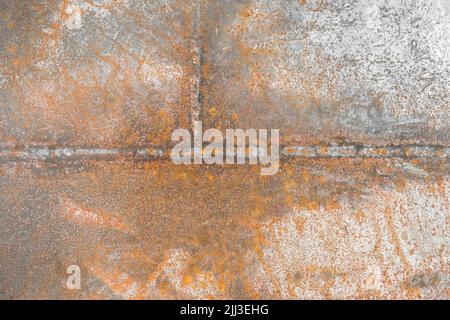 Processo saldatura lavoro scorie industria acciaio vecchio arrugginito lavorazione tessuto fondo. Foto Stock