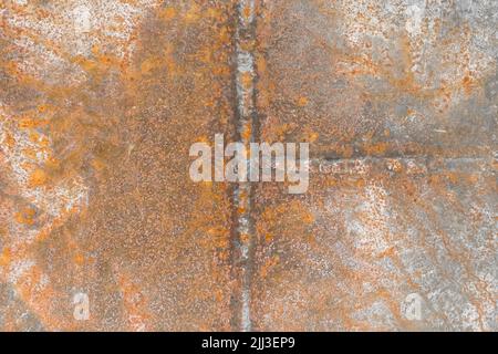 Processo saldatura lavoro scorie industria acciaio vecchio arrugginito lavorazione tessuto fondo. Foto Stock