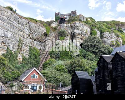 East Hill Lift, Rock-a-Nore, Hastings Foto Stock