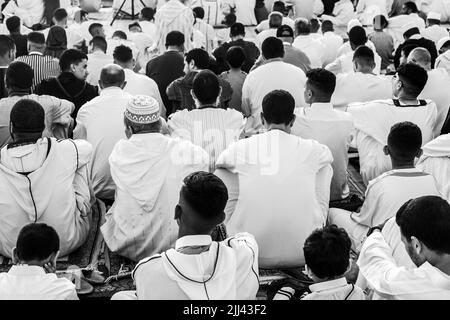Marrakech, Marocco - 10 luglio 2022 : la preghiera di Aid al Adha 2022 a Marrakech, Marocco Foto Stock