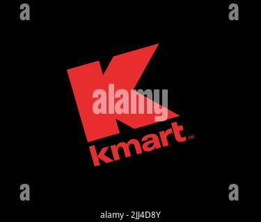 Kmart, logo ruotato, sfondo nero Foto Stock