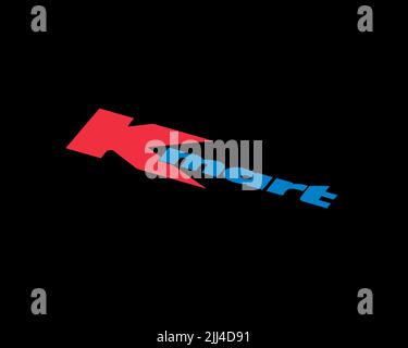 Kmart Australia, logo ruotato, sfondo nero B. Foto Stock