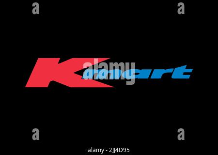 Kmart Australia, logo, sfondo nero Foto Stock