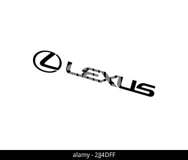 Lexus, logo ruotato, sfondo bianco B. Foto Stock