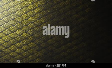 Colore verde tessuto pelle serpente. Trama fioca. Trama con motivo di scala. Tessuto di pelle animale spessa e dura con piccoli legami. Foto Stock
