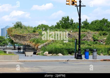 Irish Hunger Memorial, Rockefeller Park, New York. Un memoriale di una Mor Gorta, la Grande carestia irlandese del 1845. Foto Stock