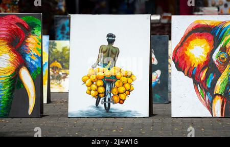 Galle, Sri Lanka - 06 11 2022: Mostra della collezione di pittura a galle. Foto Stock