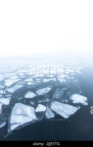 Ghiaccio galleggiante nel fiume Havel Foto Stock