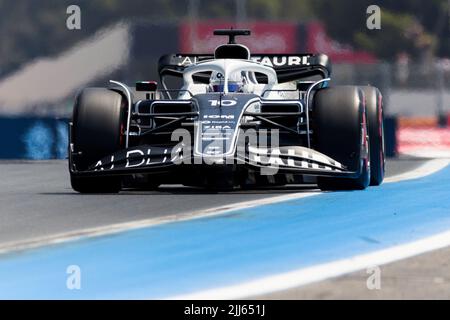 23rd luglio 2022; circuito Paul Ricard, le Castellet, Provence Alpes Cote d Azur, Francia: F1 Gran Premio di Francia, sessioni di qualificazione: Pierre Gasly di Francia alla guida del AT03 (10) Alpha Tauri F1 Team Foto Stock