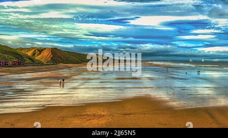 Visita di mattina presto a Saltburn-by-the-Sea e una passeggiata lungo il molo. Foto Stock